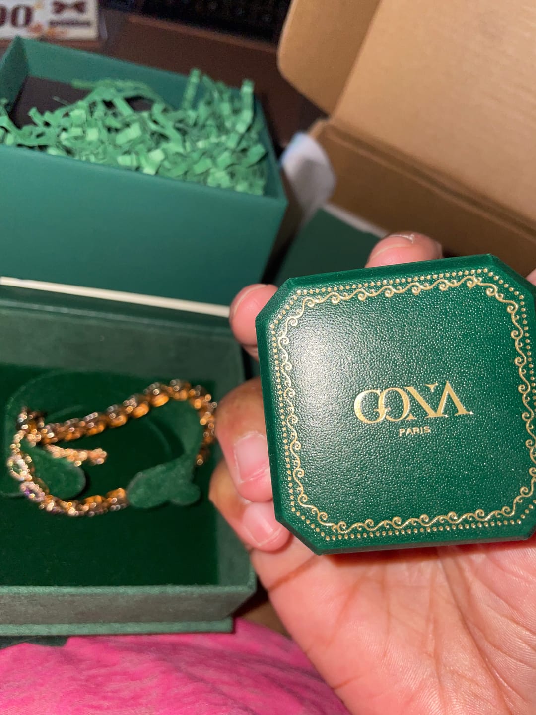 Customer photo review of Rainbow Ombre Created with Swarovski® Crystals Tarnish-Resistant Silver Bracelet In 14K Gold Plated