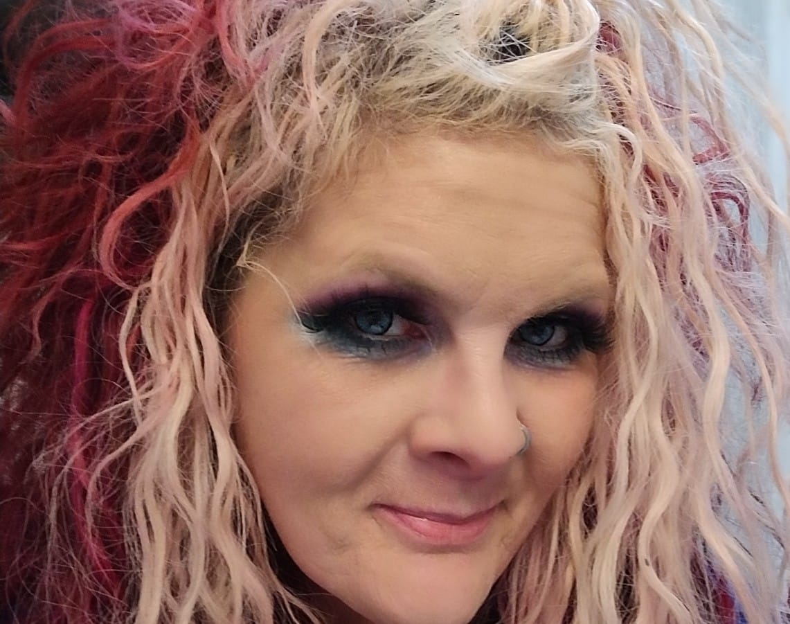 Customer photo review of Clover Blue Prescription Colored Contact Lenses
