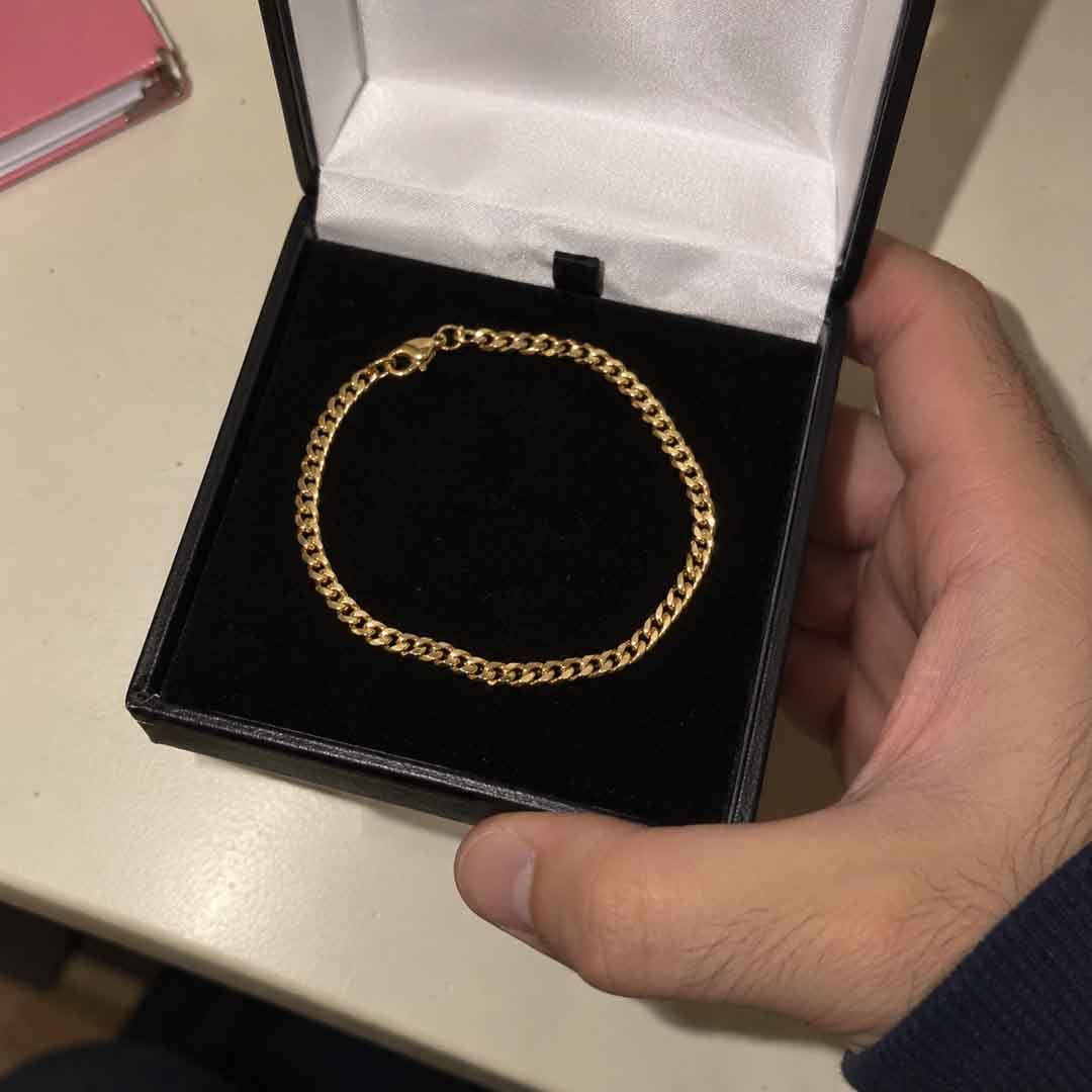 Customer photo review of Bracelet cubain (or) 3mm