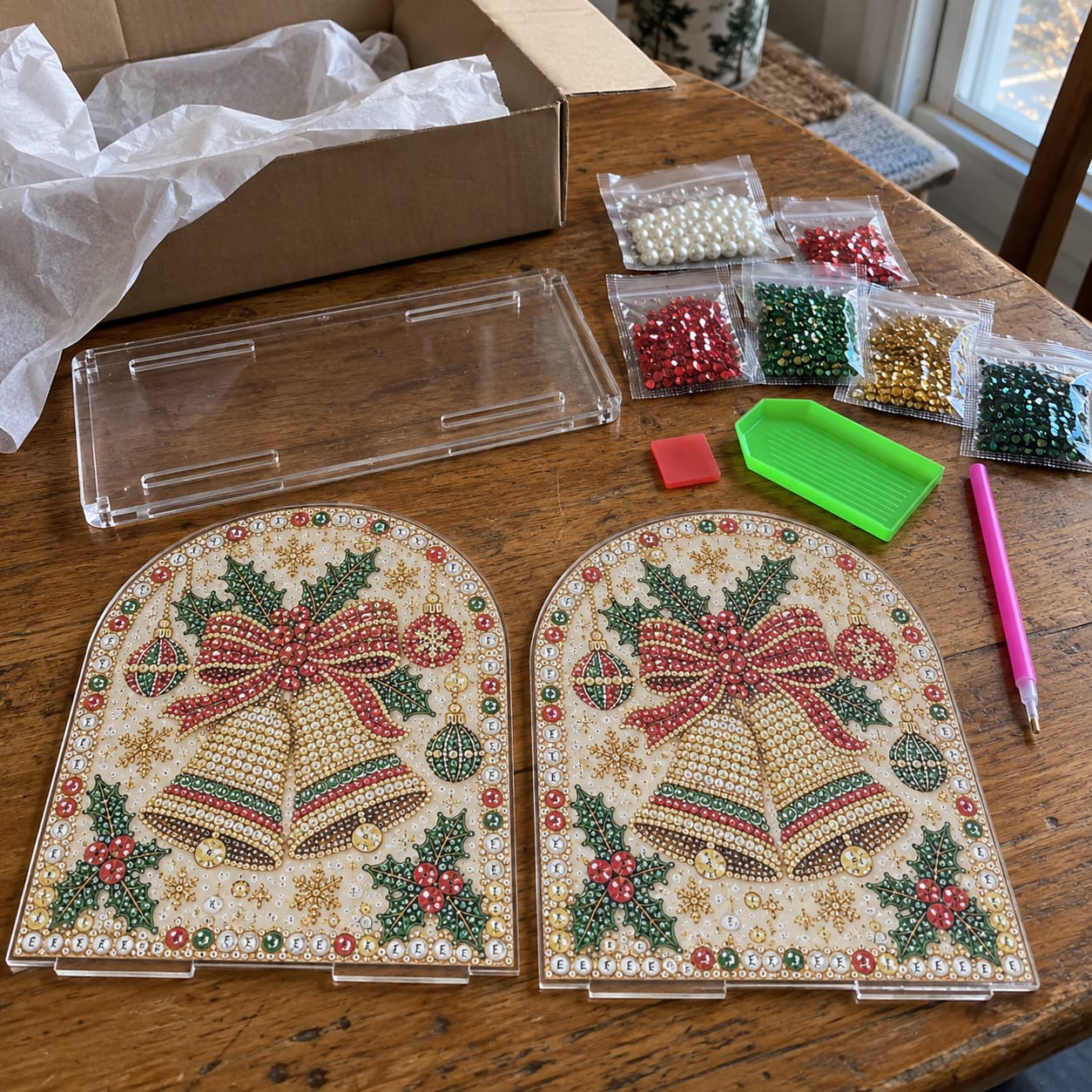 Customer photo review of Christmas Diamond Painting Tissue Box Holder for Adults