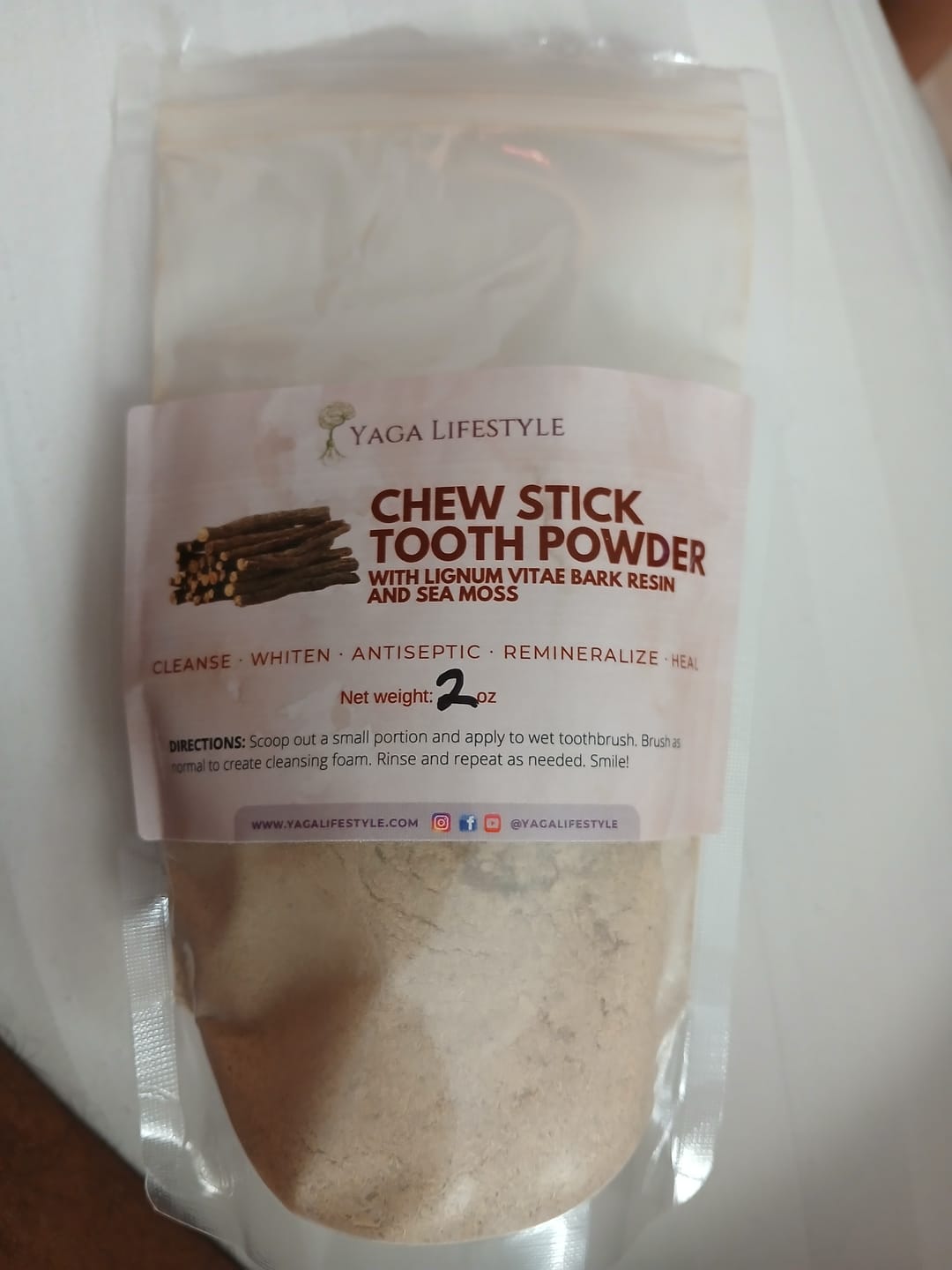 Customer photo review of Jamaican Chew Stick Herbal Tooth Powder