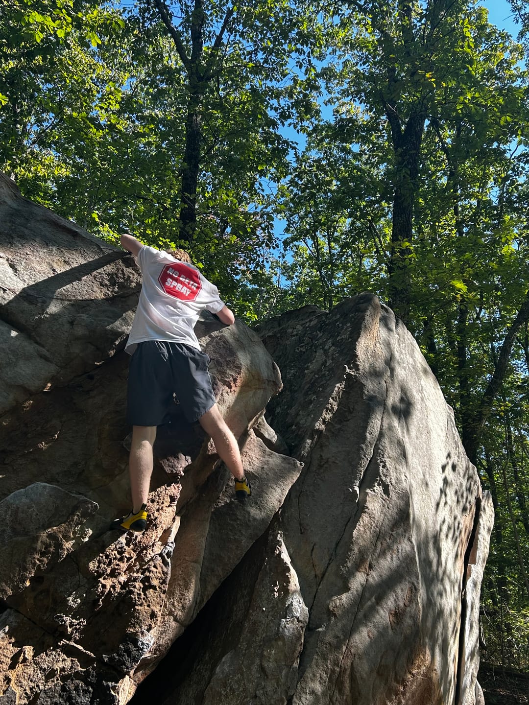 Customer photo review of No Beta Spray – Climbing T-Shirt