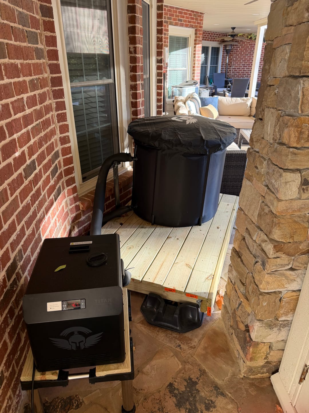 Customer photo review of Bravo Cold Plunge Tub + Chiller Bundle
