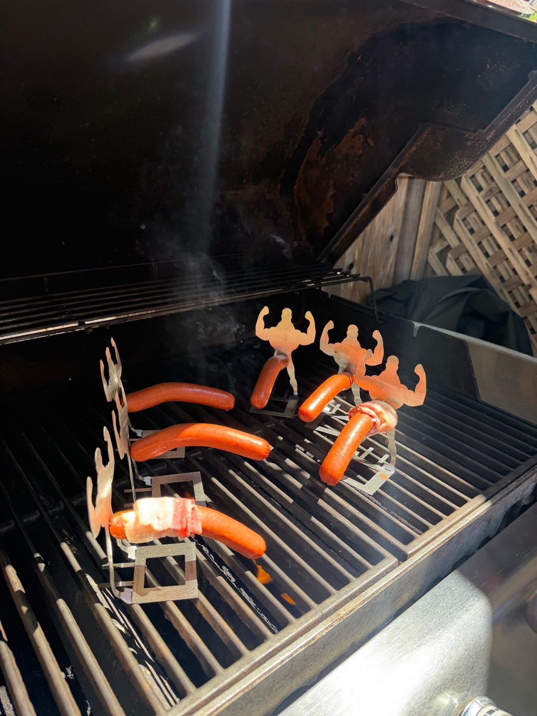 Customer photo review of IronMan™ BBQ sausage grilling holder