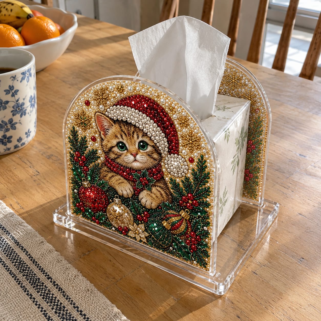 Customer photo review of Christmas Diamond Painting Tissue Box Holder for Adults
