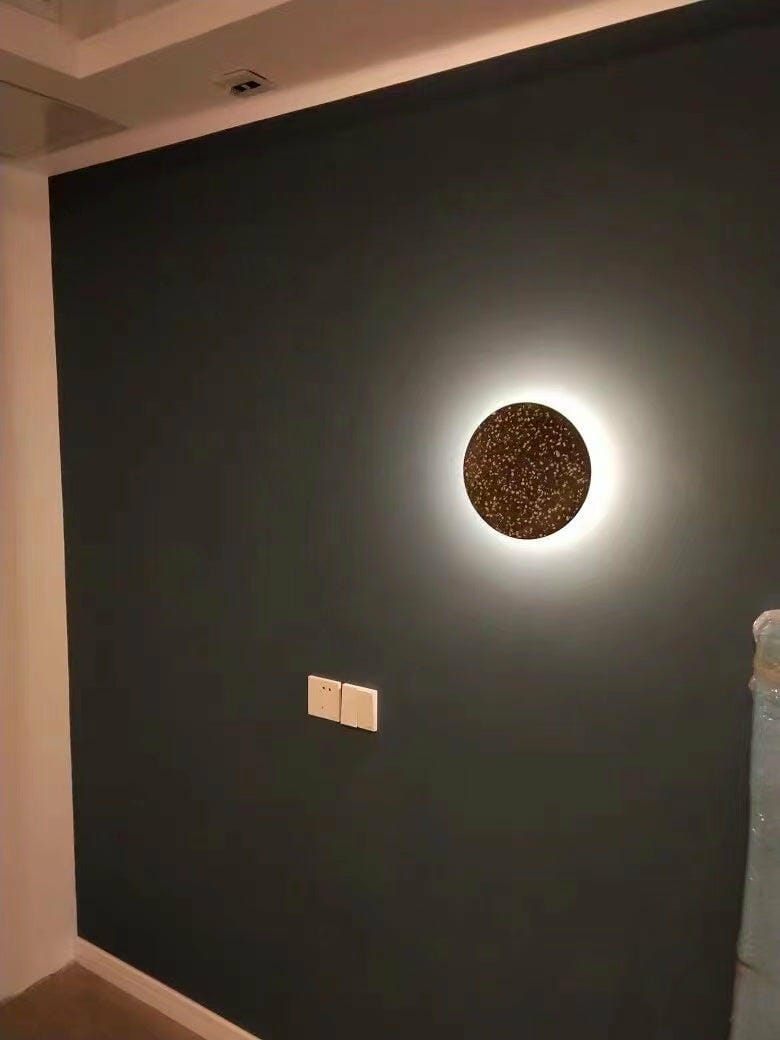 Customer photo review of Round Wall Light, Terrazzo or Concrete, Integrated LED, Wall Sconce