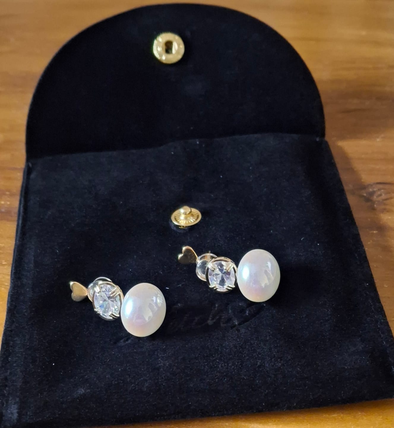 Customer photo review of The Emily Pearl Earrings
