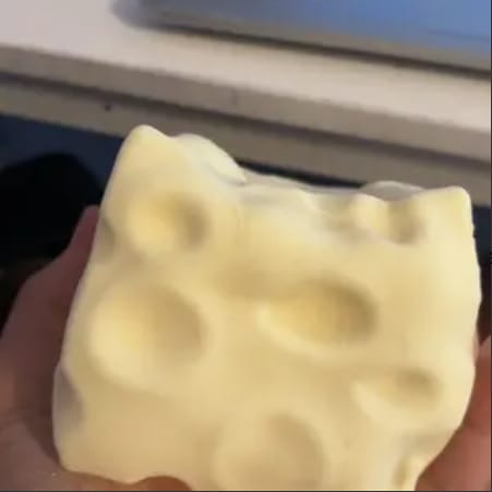 Customer photo review of Cheese Cube Squishy