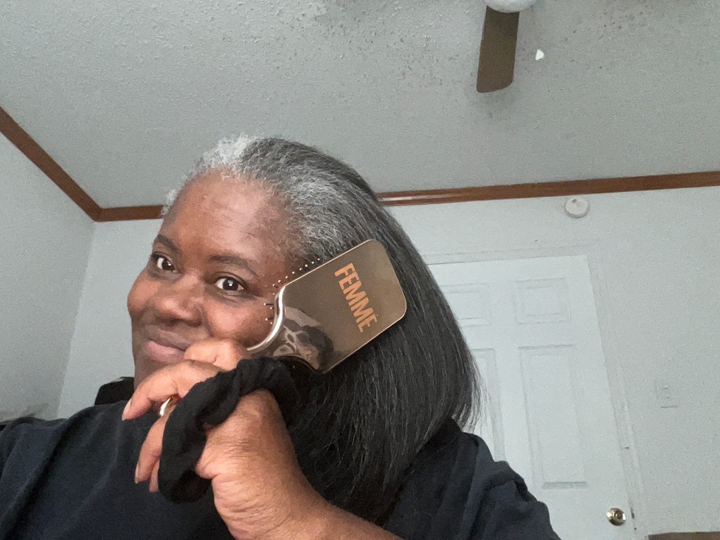 Customer photo review of Chrome Paddle Brush