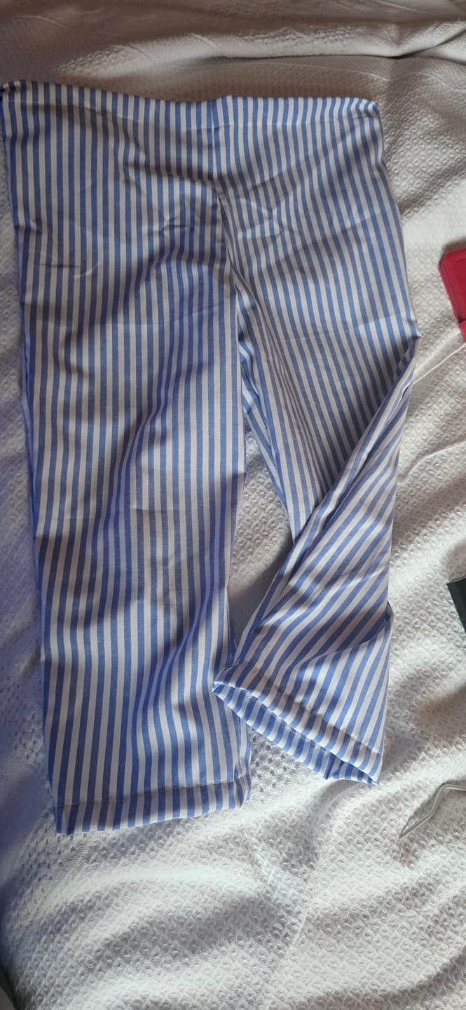 Customer photo review of Yarn Dyed Striped Linen Blend Fabric