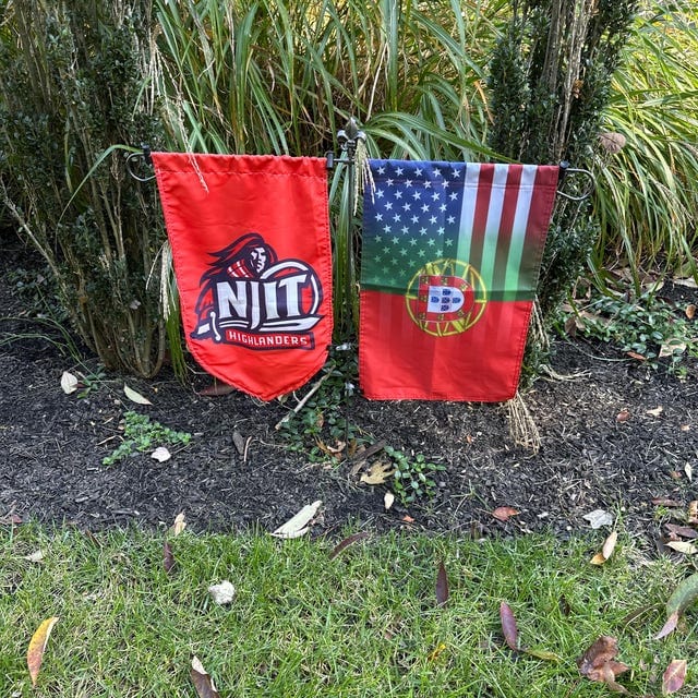 Customer photo review of Portuguese American Garden Flag