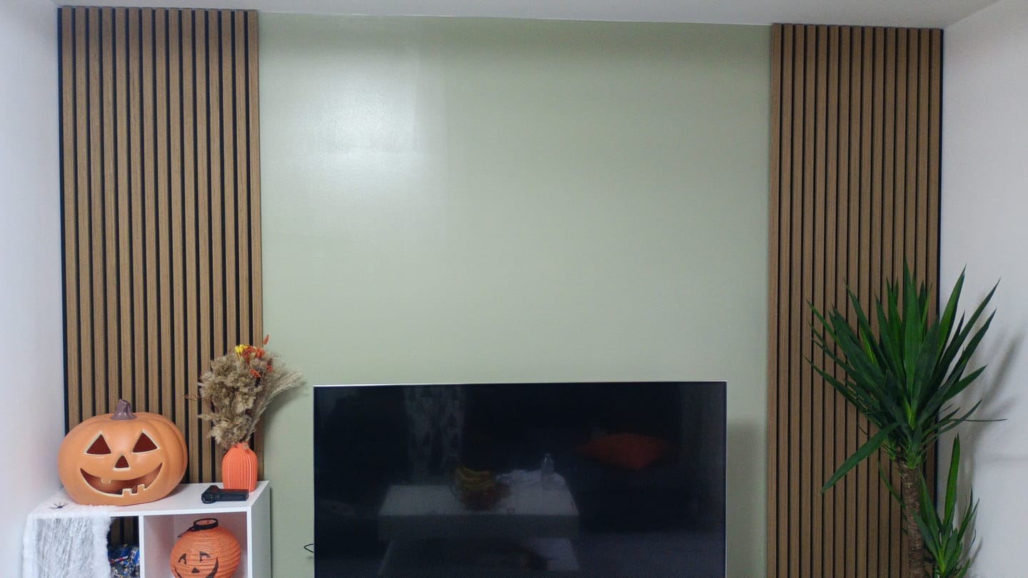 Customer photo review of Natural Oak Acoustic Wall Panel