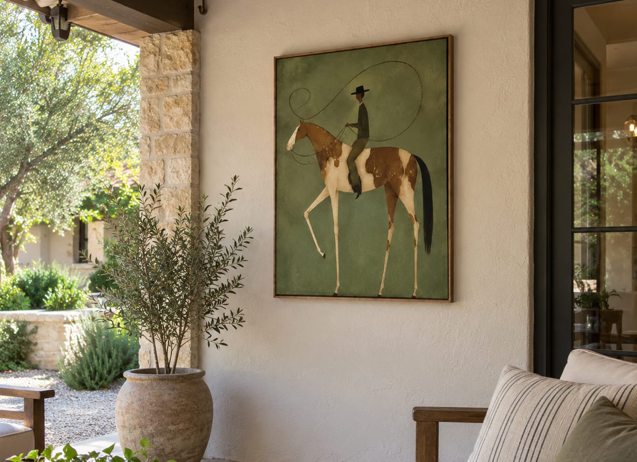 Customer photo review of Lasso Trail Rider-Spotted Horse Painting
