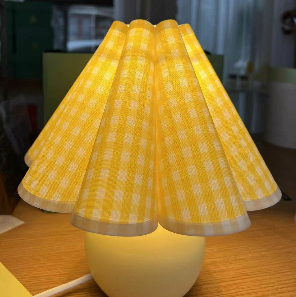 Customer photo review of Pleated Shade Ceramic Table Lamp, Beige Base, 28 cm, Plug In
