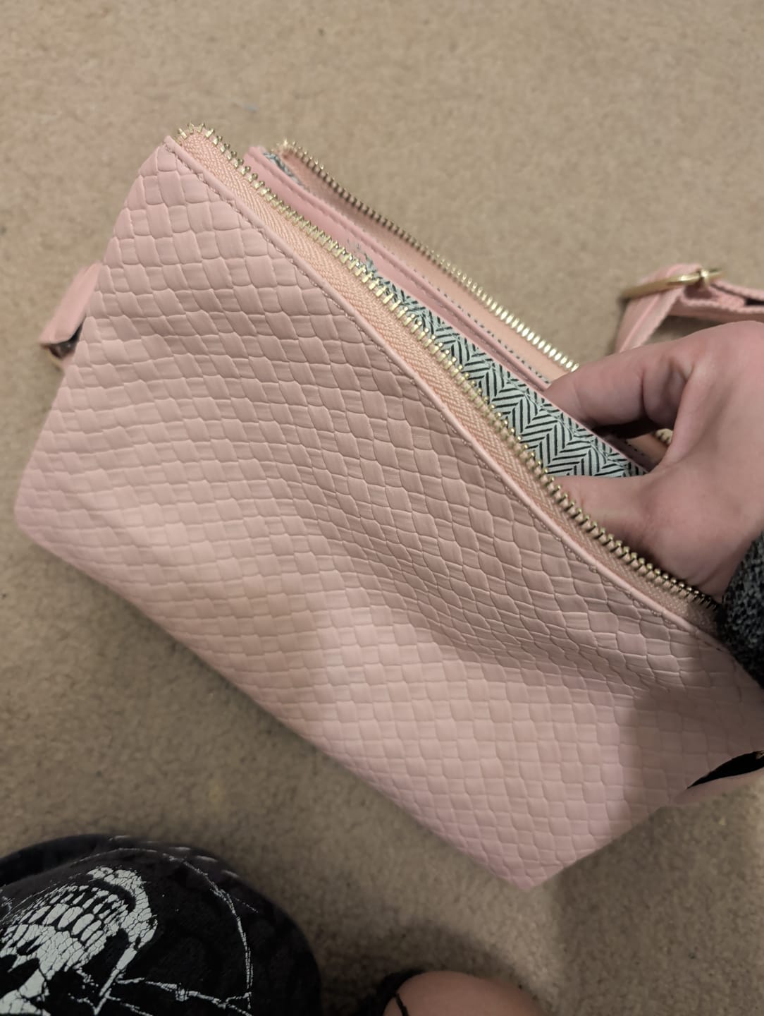 Customer photo review of Izzy Vegan Diagonal Woven Crossbody
