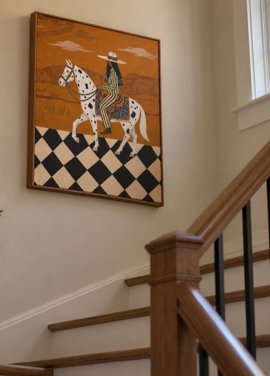 Customer photo review of Desert Rhythm-Spotted Horse Rider Painting