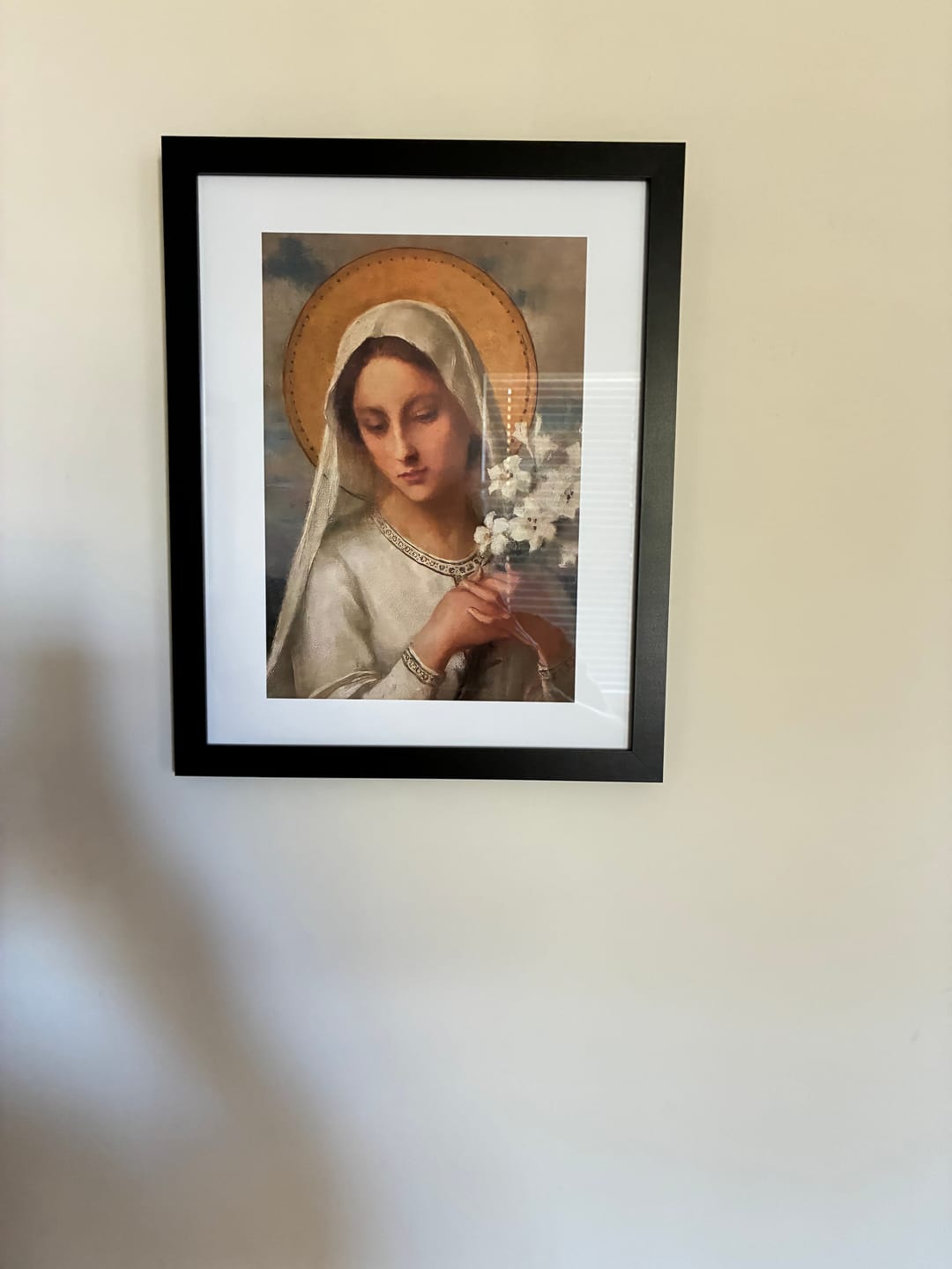Customer photo review of Virgin Mary with Lilies – Etienne Azambre – Catholic Art Print – Archival Quality