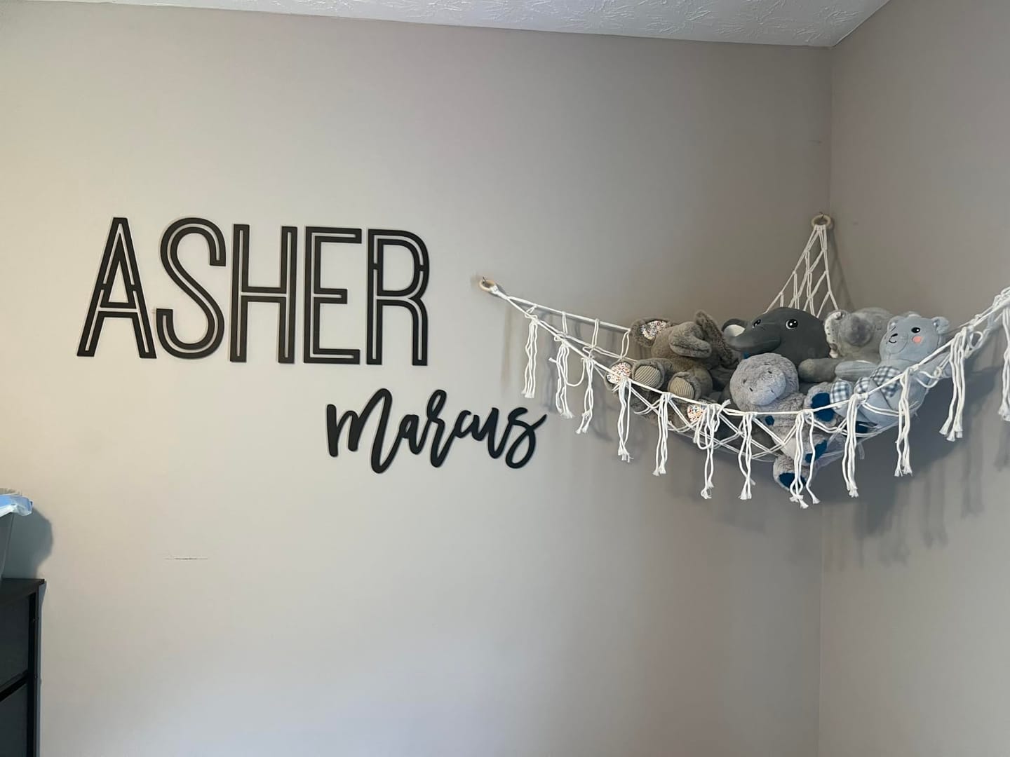 Customer photo review of First & Middle Wooden Name Sign