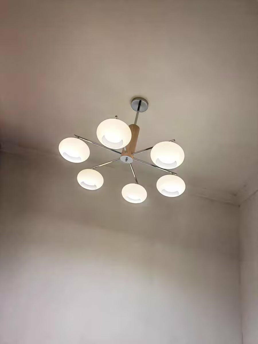 Customer photo review of Elliptical Glass Chandelier, Chrome Frame, Hardwired, Damp Rated