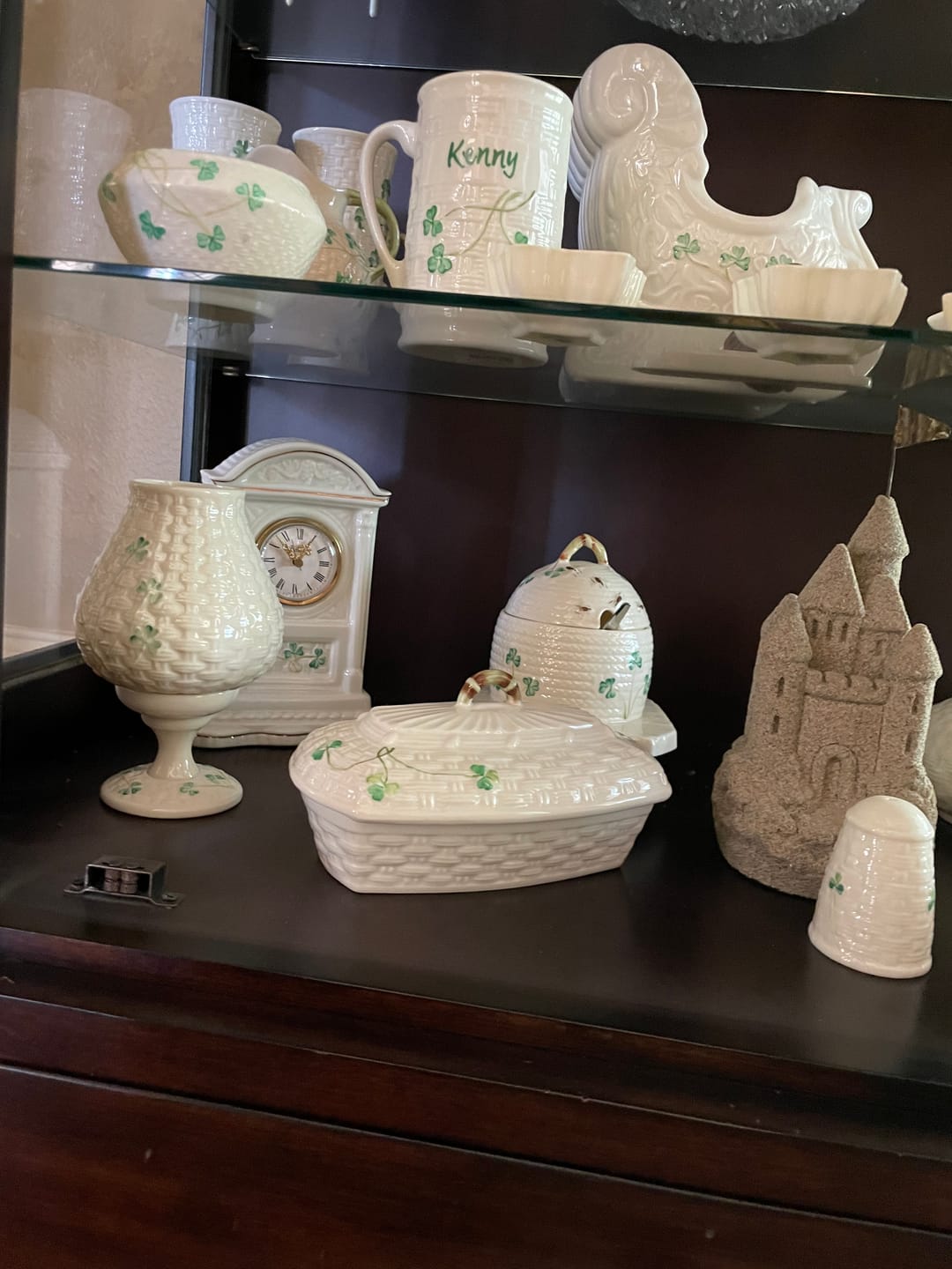Customer photo review of Belleek Classic Shamrock Butter Dish