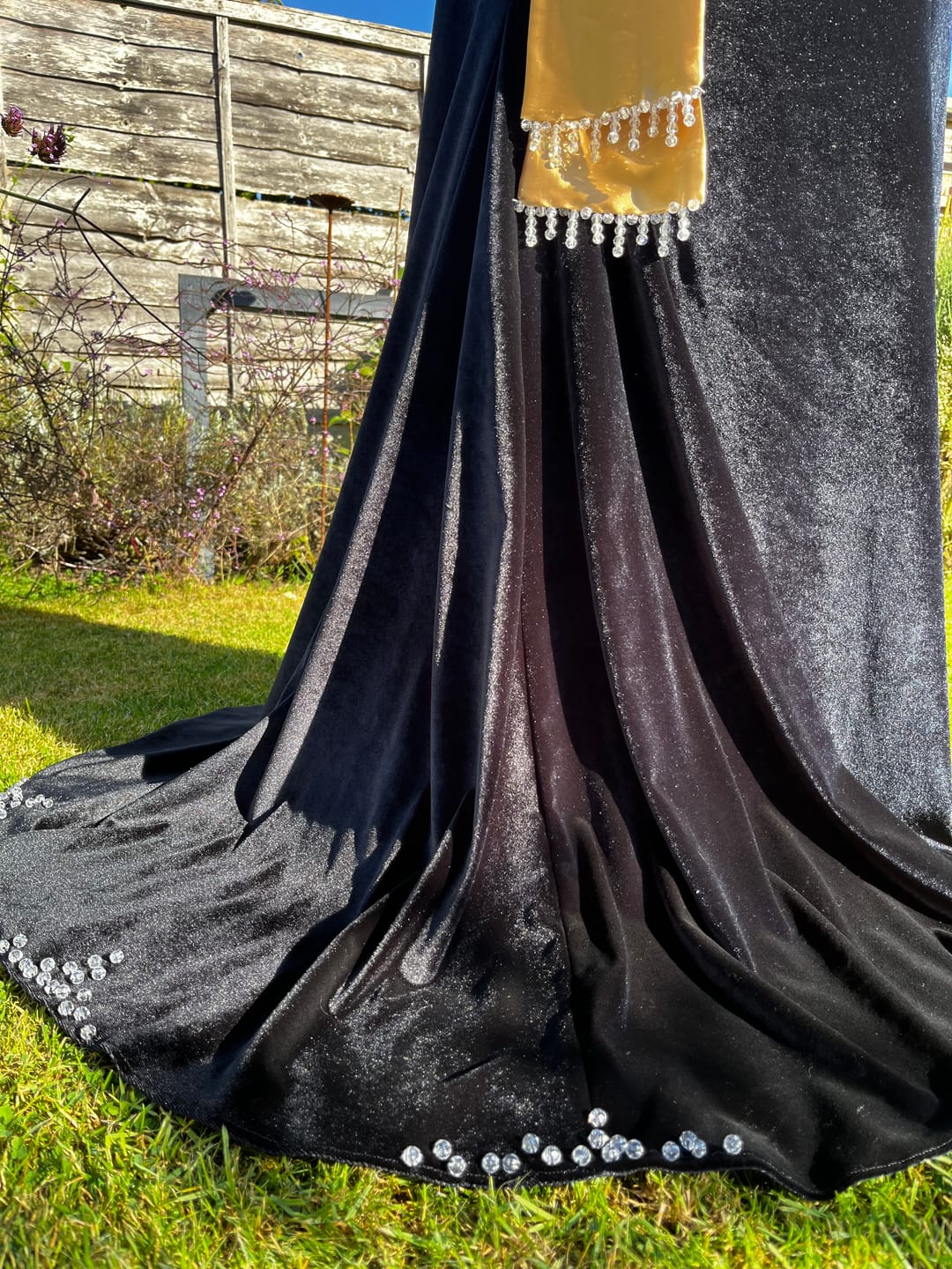 Customer photo review of Plain Stretch Velvet Fabric