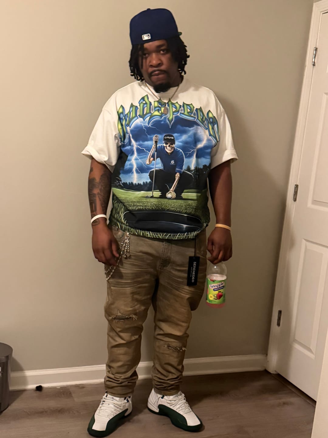 Customer photo review of Godspeed No Mulligans Tee White