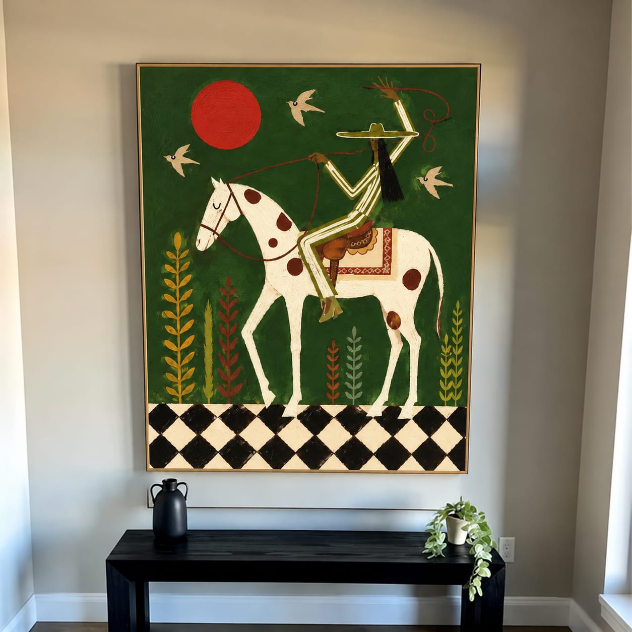 Customer photo review of Moon Garden Rider-Surreal Horse Oil Painting