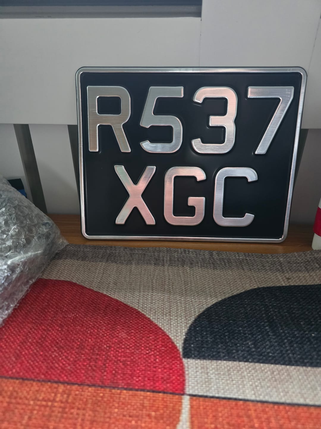 Customer photo review of Classic Metal Pressed Motorcycle Number Plate - 9 x 7 Inches