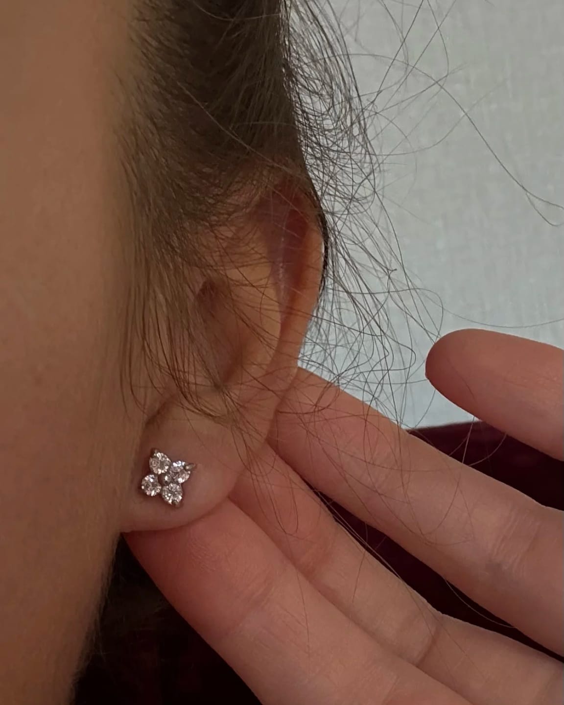 Customer photo review of Florence's Clover Studs