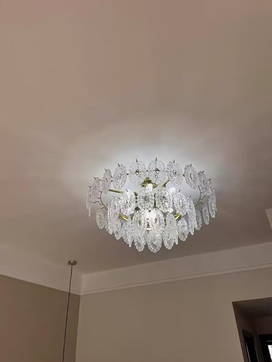 Customer photo review of Glass Pearl Chandelier, Gold Metal Frame, Tiered, Hardwired