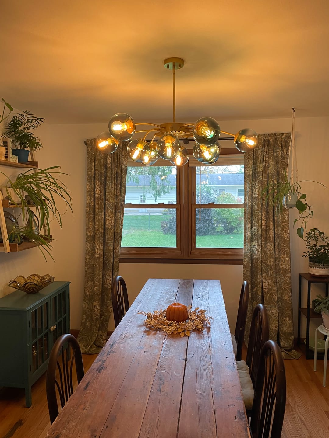 Customer photo review of Glam Bloom 12-Light Blue Glass Bubble Semi Flush Chandelier
