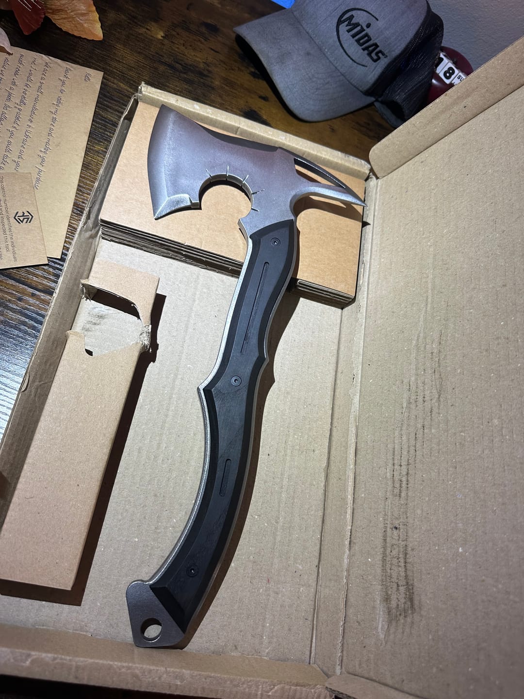 Customer photo review of Full tang tomahawk "Requiem" for outdoor tasks