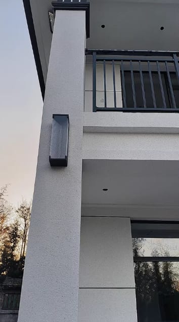 Customer photo review of Outdoor Wall Light, Rectangular Ribbed Panel, LED Wall Sconce