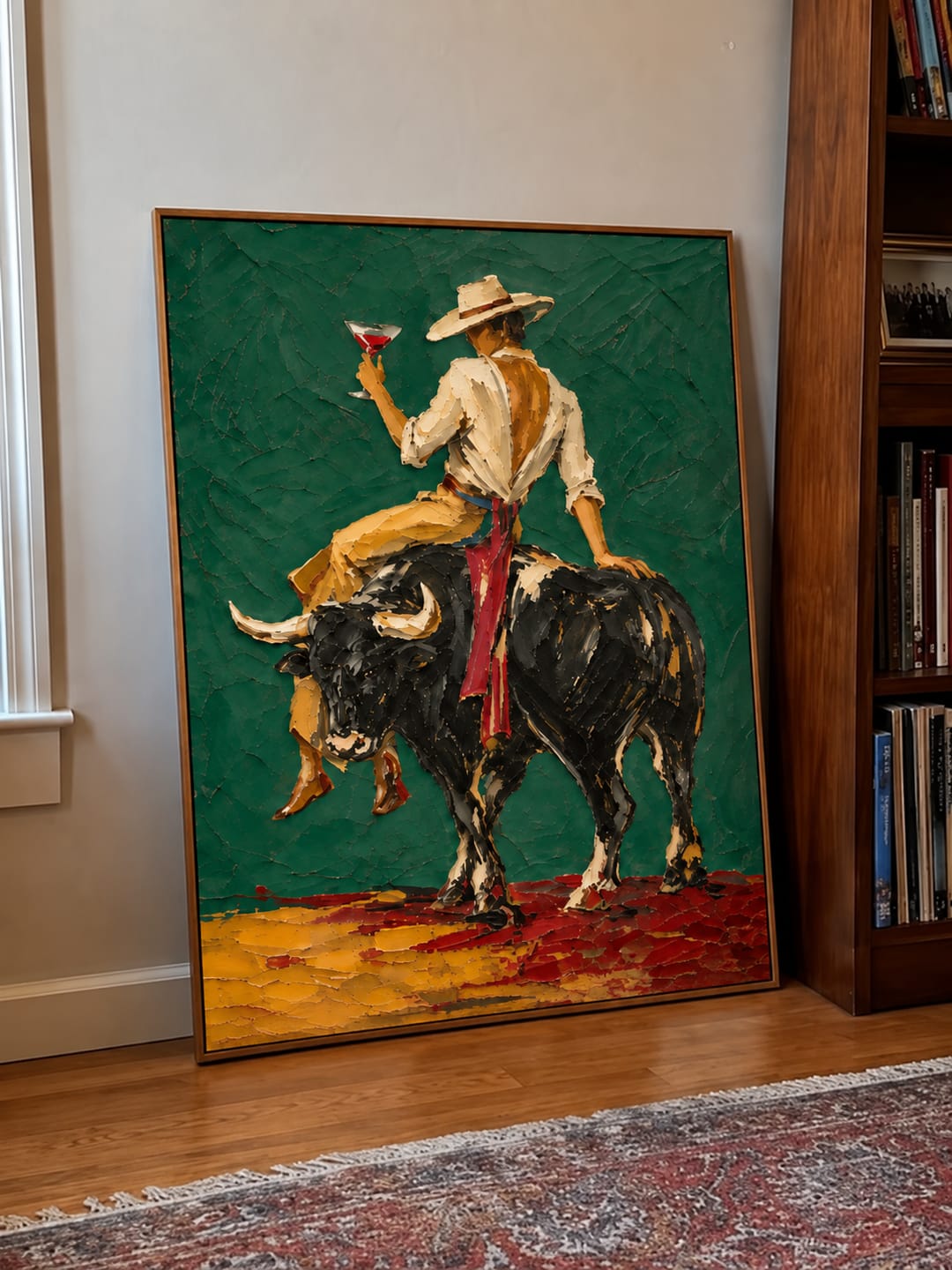 Customer photo review of Ranch Cheers-Bull Rider Painting