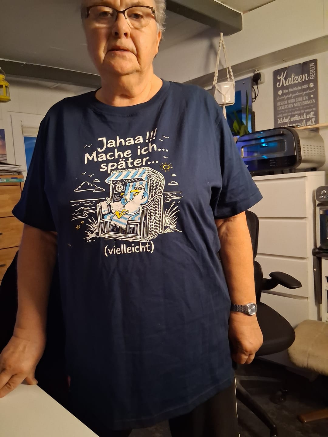 Customer photo review of Jahaa!!! Mache Ich... Spaeter... Vielleicht · Unisex Premium Bio T-Shirt