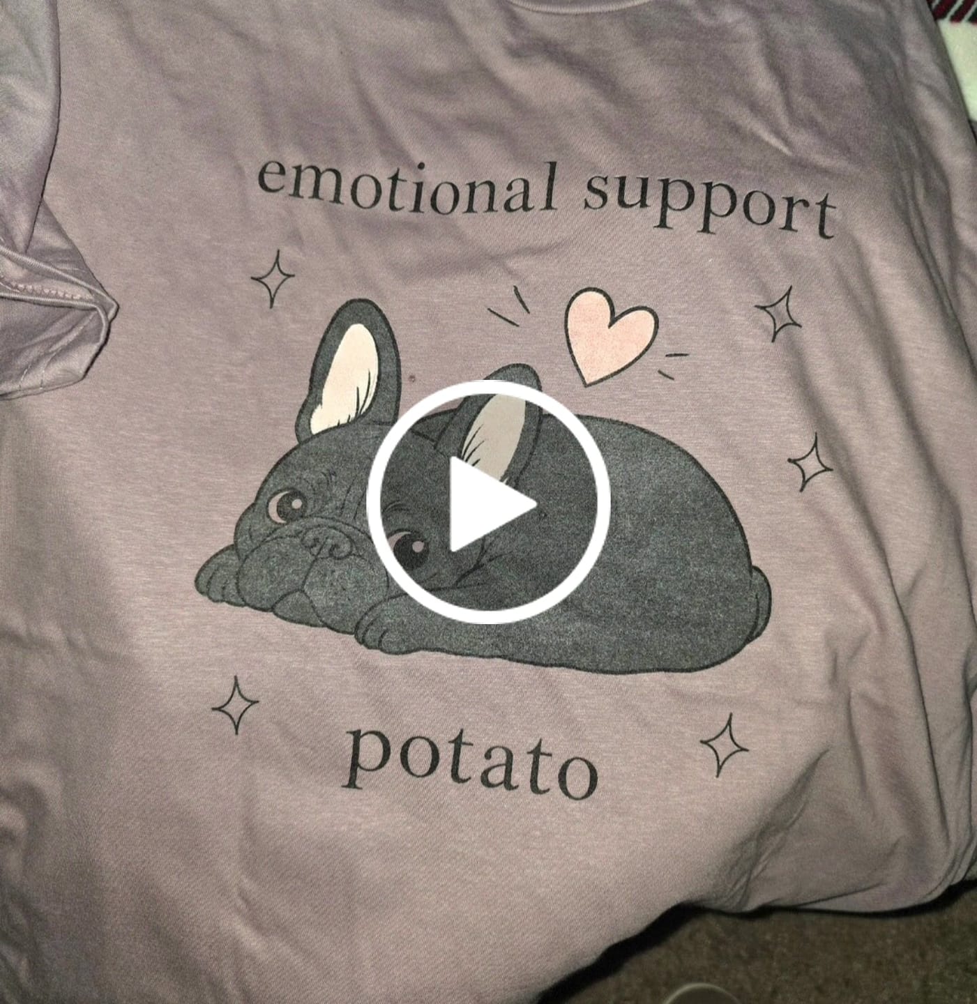 Customer video review of Emotional Support Potato Shirt
