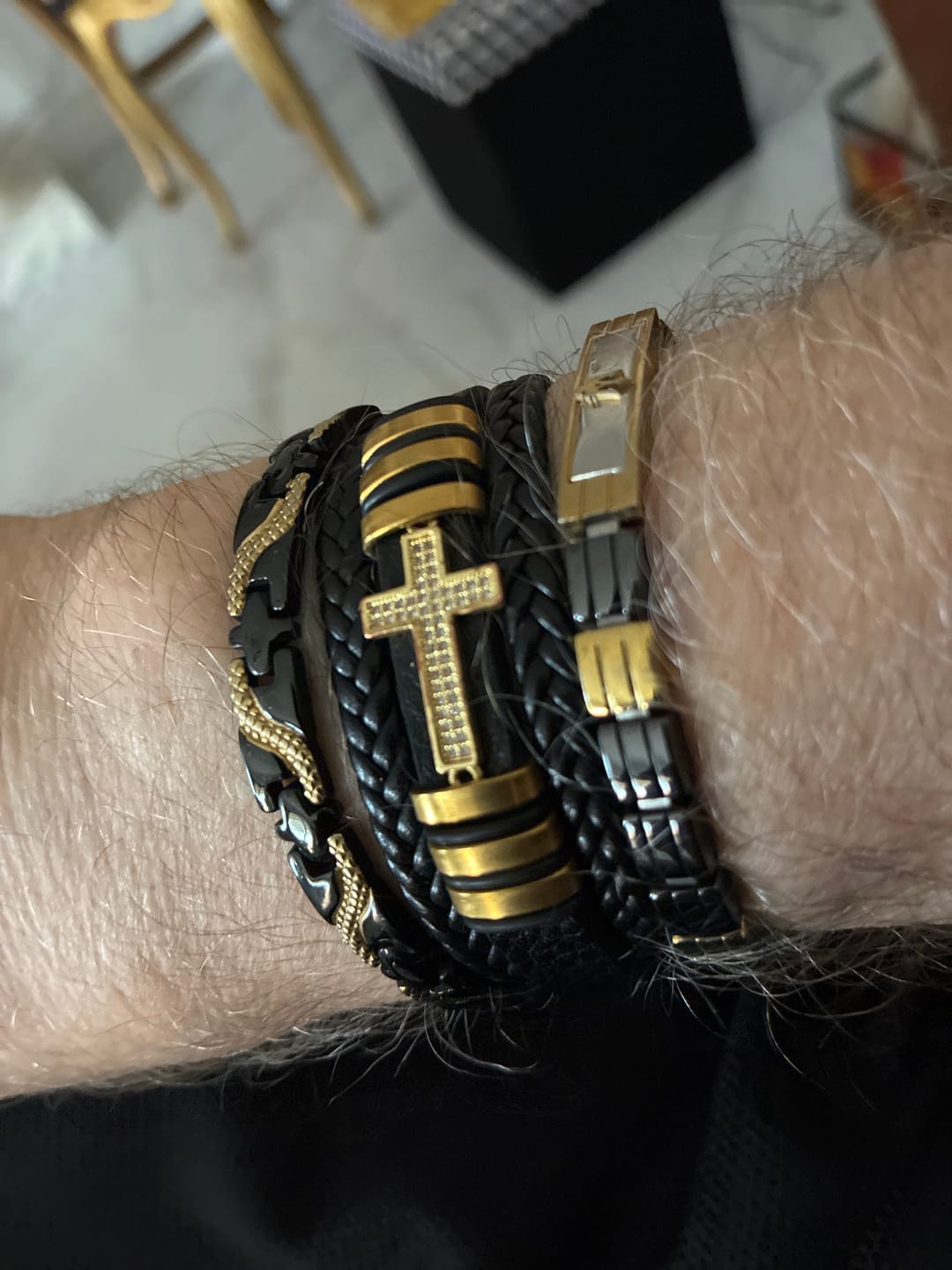 Customer photo review of The Templar Leather Bracelet