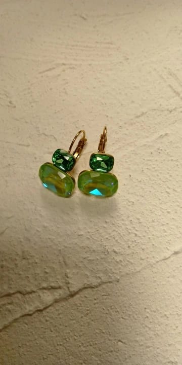 Customer photo review of Crystal Tier Drop Earrings
