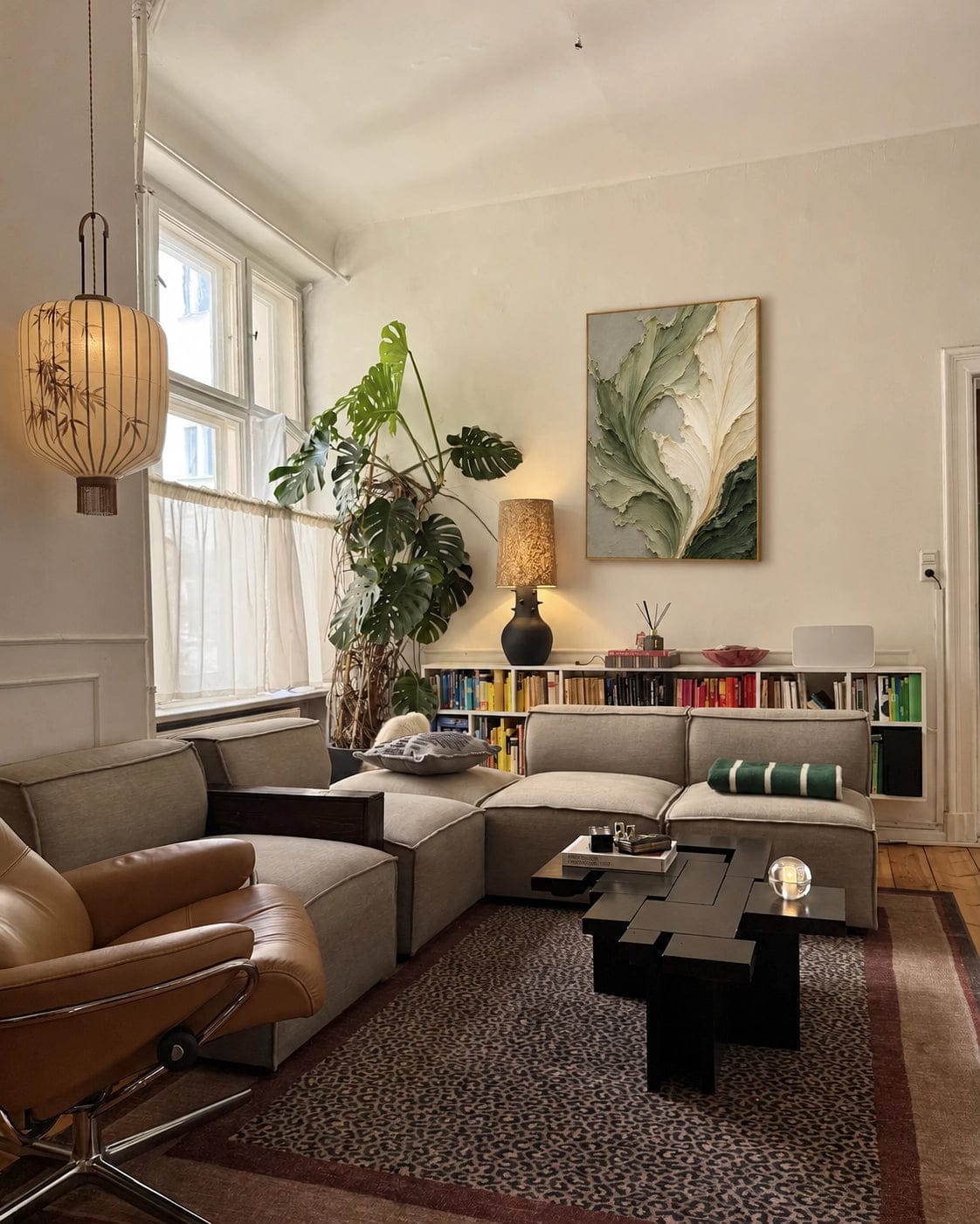 Customer photo review of Textured & Impasto Art｜Sage Ivory Petal Flow