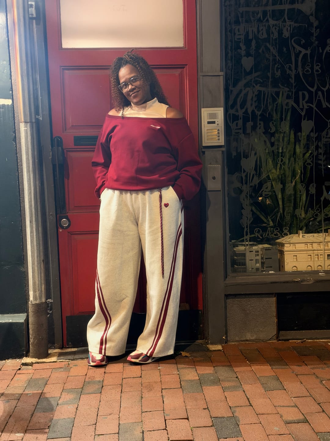 Customer photo review of Aelfric Eden Off-The-Shoulder Layered Sweater