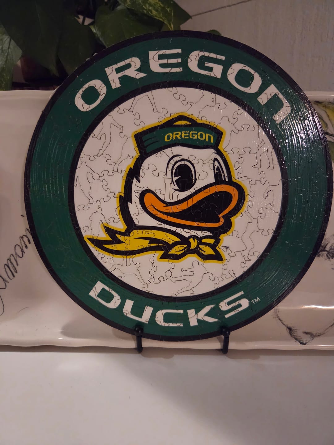 Customer photo review of Oregon Ducks Logo Wooden Puzzle