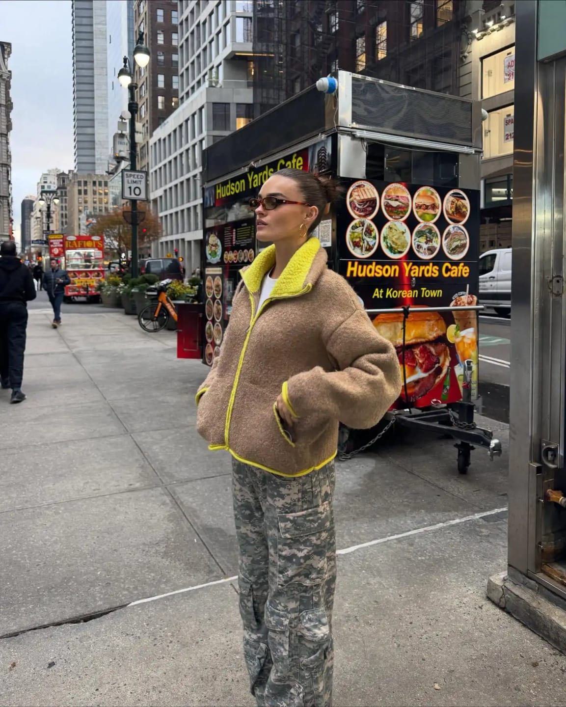 Customer photo review of Miriam Stand Collar Contrast Knit Pilot Jacket
