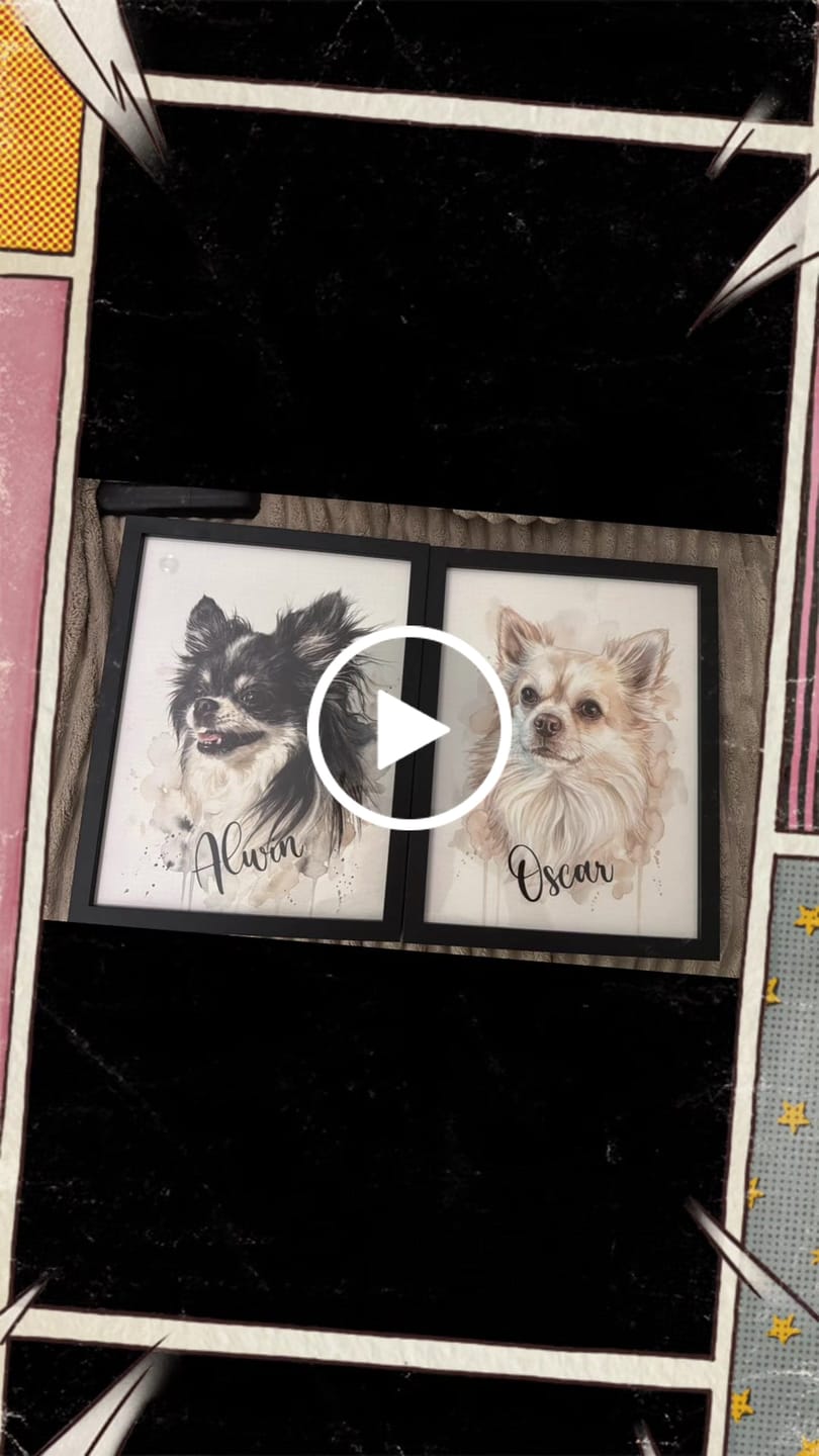 Customer video review of Personalisiertes Haustier-Aquarell "Wasserfarben"