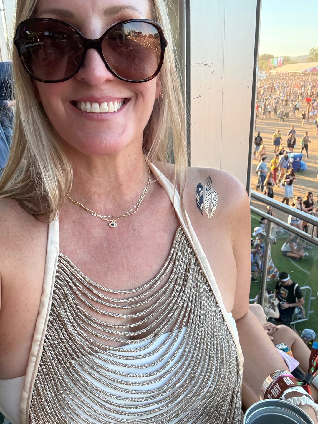 Customer photo review of Gali Chain Top - Champagne Bubbles