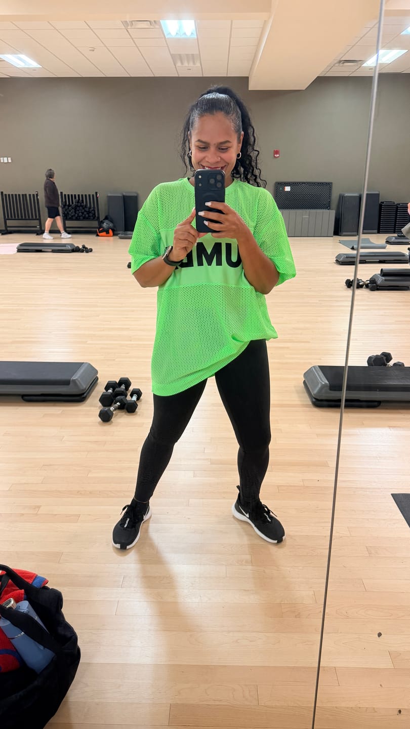 Customer photo review of Ultrabright Mesh Boxy Top