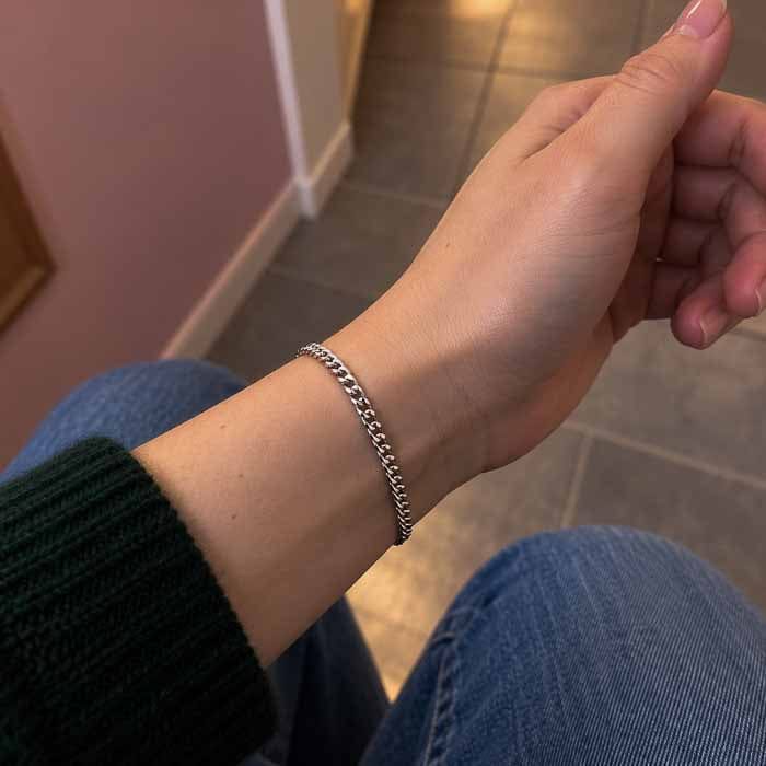 Customer photo review of Bracelet cubain (argent) 3mm