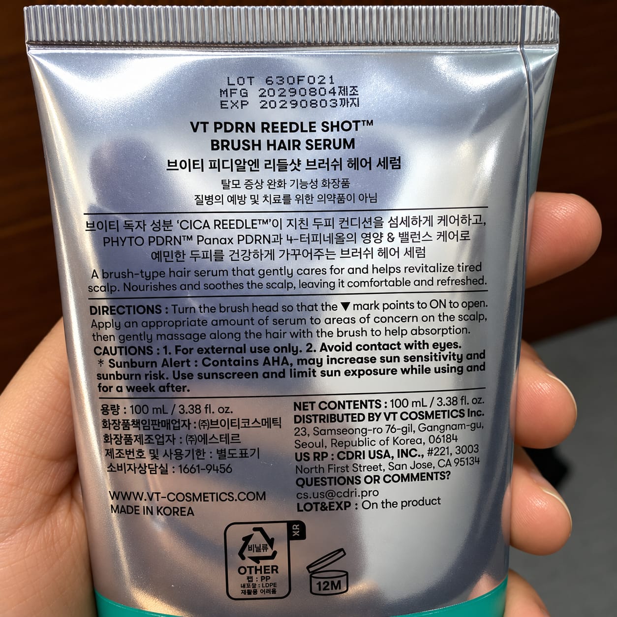 Customer photo review of Verana Glow Sérum con Cepillo para el Cuero Cabelludo