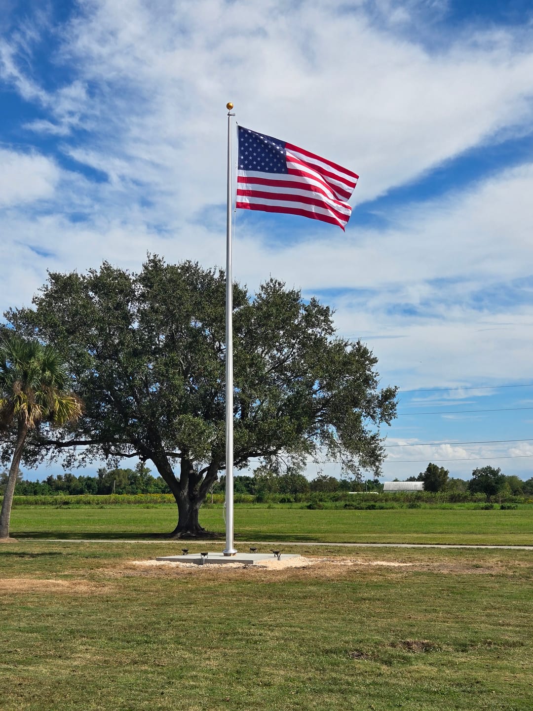 Customer photo review of 40 ft. Hurricane Series Commercial Flagpole - External Halyard - Rated at 150+ mph