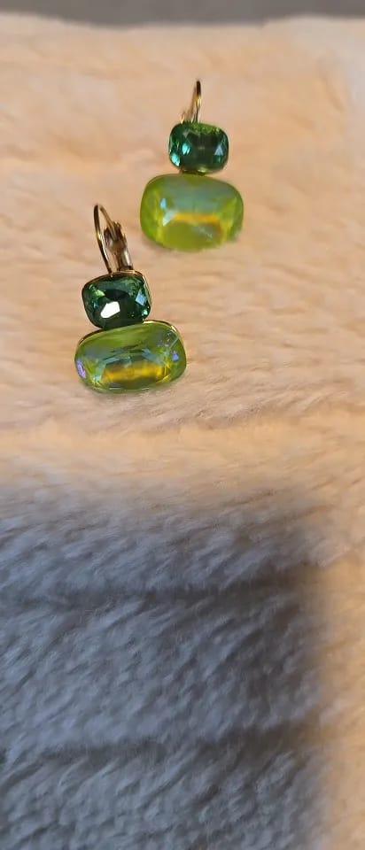 Customer photo review of Crystal Tier Drop Earrings