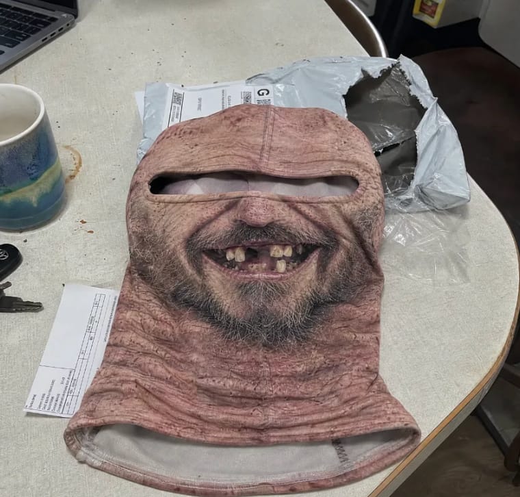 Customer photo review of FaceRide Funny Face Balaclava – Wind-Blocking Mask for Cold Rides
